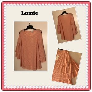 Women’s Cold Shoulder Eyelet Style Top by Lumie